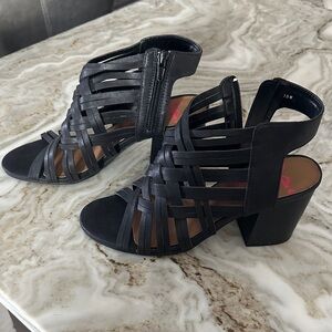 Jellypop Black Woven Heeled Sandals